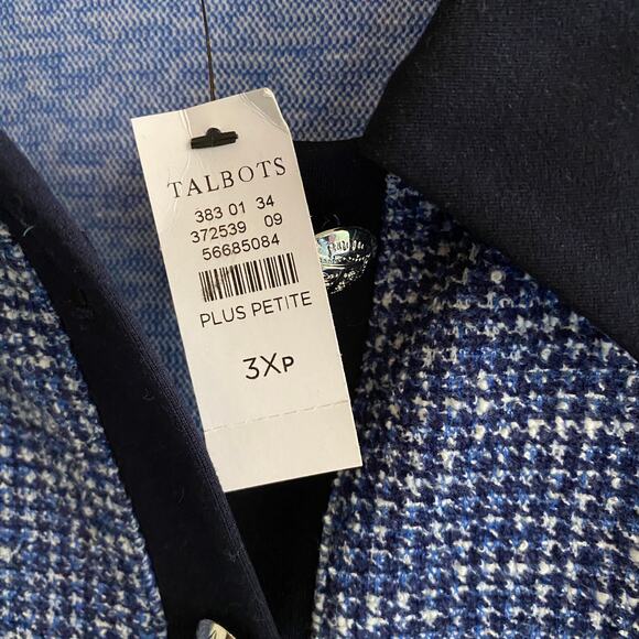 NWT TALBOTS Plus Petite 3XP Contrast Tweed Dress 3/4 Sleeves Career Stretch Polo - Picture 5 of 14